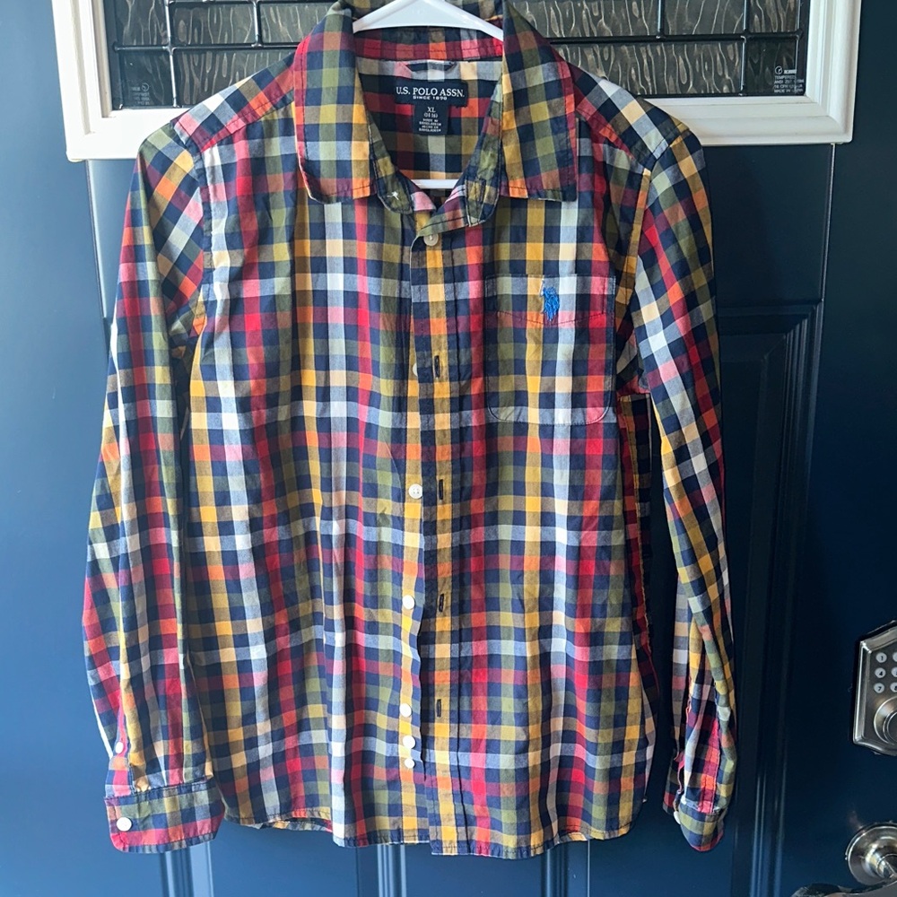 U.S. Polo Assn. Boy's Colorful Checkered Shirt